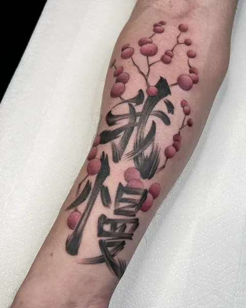 Embody resilience with traditional Japanese calligraphy and delicate botanicals. Book your bespoke Shodo-inspired piece with experienced artist Daisuke Sakaguchi at Silent Moon Tattoo (London SE16).