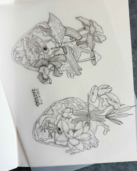 Available frog anatomical heart flash tattoos by Dominika at Silent Moon, our private tattoo studio in Bermondsey, South East London.