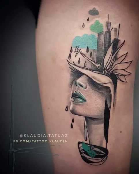 Transform your surrealism vision into reality! Book your custom abstract realism portrait piece with 15-year veteran artist Klaudia at Silent Moon Tattoo (London SE16).