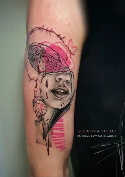 Transform your dark psychedelic vision into reality! Book your custom mixed-media surrealism piece with 15-year veteran artist Klaudia at Silent Moon Tattoo (London SE16).