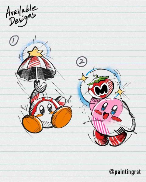 Available Kirby tattoo designs by guest artist Peng at Silent Moon, our private tattoo studio in Bermondsey, South East London.