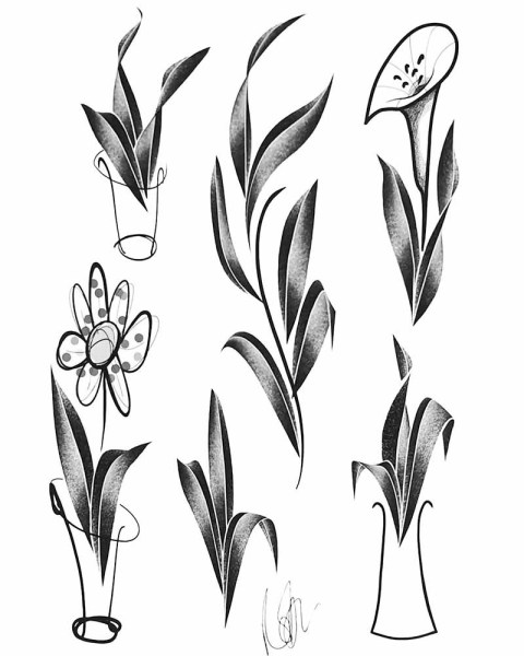 Available botanical tattoo designs by Robin at Silent Moon, our private tattoo studio in Bermondsey, South East London.