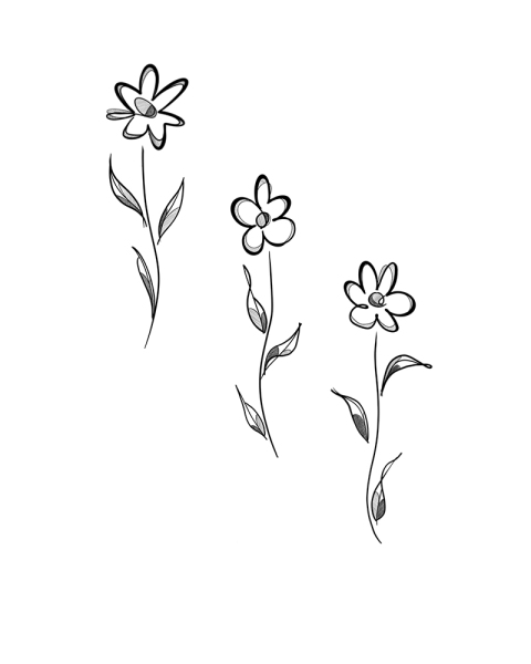 Available fine line wildflower tattoo design by Robin at Silent Moon, our private tattoo studio in Bermondsey, South East London.