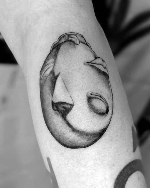 Black and grey sculpture head tattoo by Robin at Silent Moon, our private tattoo studio in Bermondsey, South East London.
