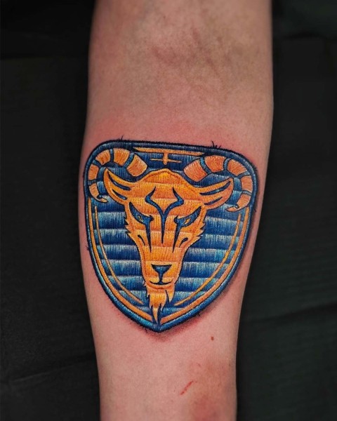 Micro-realism embroidered patch tattoo by Klaudia at Silent Moon, our private tattoo studio in Bermondsey, South East London.